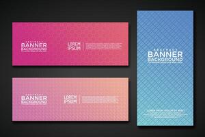 Set banner backgrounds with modern geometric lines textured pattern and colorful dynamic gradation vector