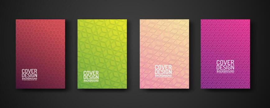 conjunto cubrir diseño modelo con moderno geométrico líneas texturizado modelo y vistoso dinámica gradación vector