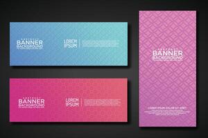 Set banner backgrounds with modern geometric lines textured pattern and colorful dynamic gradation vector
