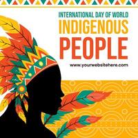 Indigenous People Day Social Media Illustration Flat Cartoon Hand Drawn Templates Background vector