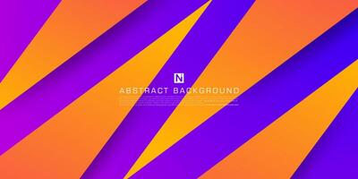 Abstract colorful triangle orange pattern on purple color geometric background design. Modern overlap papercut futuristic background. Eps10 vector