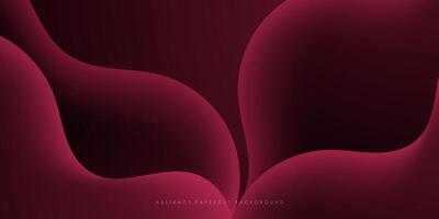 Wave abstract 3d background with dark red gradient color on background. Papercut design background. Eps10 vector