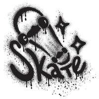 Skateboard graffiti sprayed with spray paint isolated on white background. EPS 10. vector