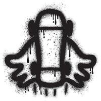 Skateboard graffiti sprayed with spray paint isolated on white background. EPS 10. vector