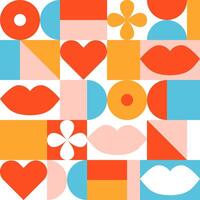 Seamless pattern with trendy geometric shapes vector