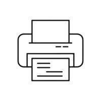 Printer Icon with Editable Stroke and Pixel Perfect vector