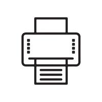 Printer Icon with Editable Stroke and Pixel Perfect vector
