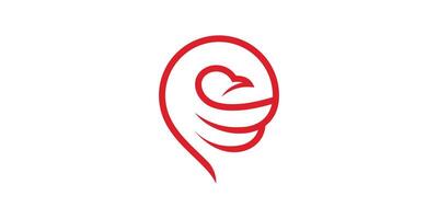logo design combination of pin and eagle, marker, location, bird, map, logo design template, icon, symbol, , creative, idea. vector