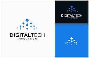 Abstract Data Analysis Growth Digital Technology Solution Innovation Logo Design Illustration vector