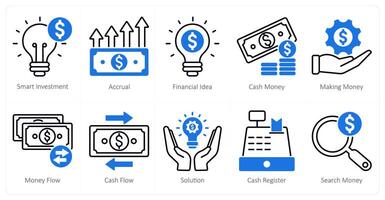A set of 10 banking icons as smart investment, accural, financial idea vector