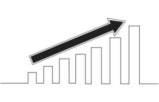 Graphs and charts Illustration, Business man drawing graph, Business Growth Icon vector