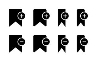Add and remove bookmark icon set collection vector