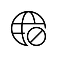 Offline internet icon. Off connection, globe concept vector