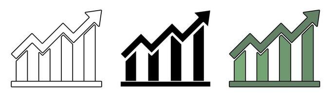 set of upward arrow graphic icons. growth symbol. simple design isolated on white background. design for app, web, poster. vector