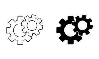 wheels and gears, mechanical gears icon vector