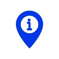 info sign on a location pin icon vector