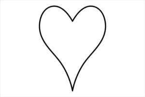 Heart continuous one line art drawing color shape Love sign outline art illustration vector
