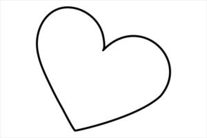 Heart continuous one line art drawing color shape Love sign outline illustration vector