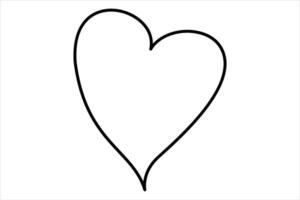 Heart continuous one line art drawing color shape Love sign outline art illustration vector