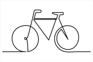 Continuous one line bicycle outline line art illustration vector