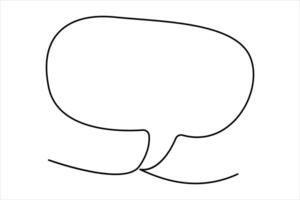 Continuous one line drawing of speech bubble. Doodle art illustration vector
