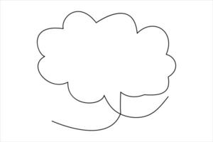 Continuous one line drawing of speech bubble. Doodle art illustration vector