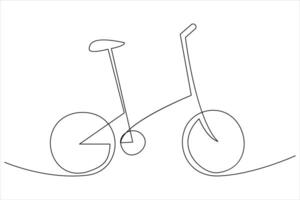 Continuous one line bicycle outline line art illustration vector