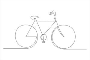 Continuous one line bicycle outline line art illustration vector