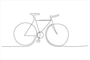 Continuous one line bicycle outline line art illustration vector
