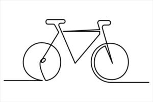 Continuous one line bicycle outline line art illustration vector