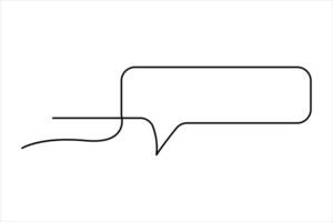 Continuous one line drawing of speech bubble. Doodle art illustration vector