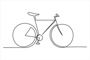 Continuous one line bicycle outline line art illustration vector