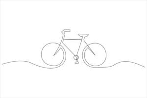 Continuous one line bicycle outline line art illustration vector