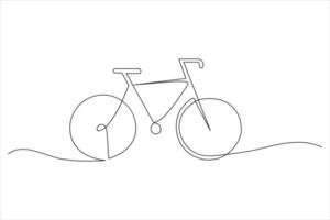 Continuous one line bicycle outline line art illustration vector