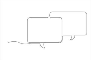 Continuous one line drawing of speech bubble. Doodle art illustration vector