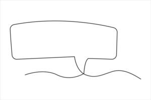 Continuous one line drawing of speech bubble. Doodle art illustration vector