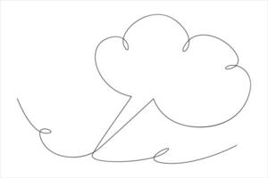 Continuous one line drawing of speech bubble. Doodle line illustration vector