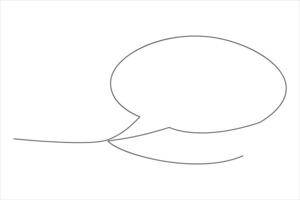 Continuous one line drawing of speech bubble. Doodle art illustration vector