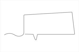 Continuous one line drawing of speech bubble. Doodle art illustration vector