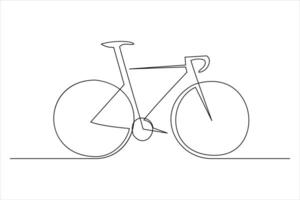 Continuous one line bicycle outline line art illustration vector