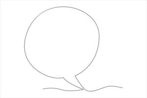 Continuous one line drawing of speech bubble. Doodle line illustration vector