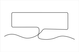Continuous one line drawing of speech bubble. Doodle line illustration vector