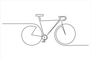 Continuous one line bicycle outline line art illustration vector