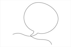 Continuous one line drawing of speech bubble. Doodle art illustration vector