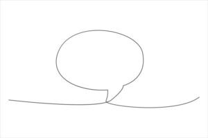 Continuous one line drawing of speech bubble. Doodle art illustration vector