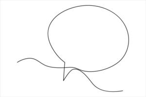 Continuous one line drawing of speech bubble. Doodle line illustration vector