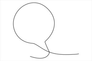 Continuous one line drawing of speech bubble. Doodle line illustration vector