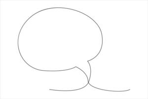 Continuous one line drawing of speech bubble. Doodle art illustration vector