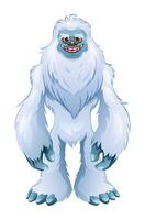 Yeti cartoon character. Monster illustration isolated on white background vector