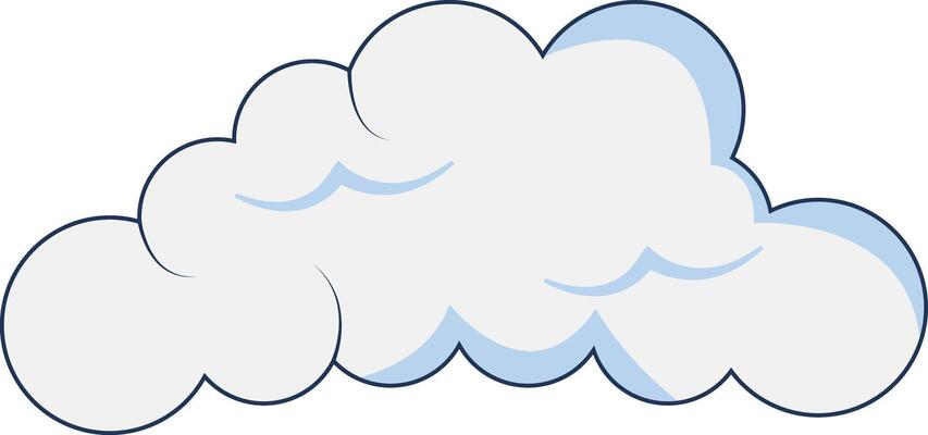 Clouds Element Isolated on White Background. Simple Cute Cartoon Design, Flat Style Illustration.